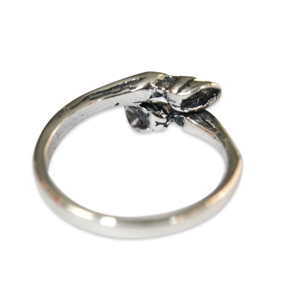 Moon Raven Horseshoe Ring - Sterling Silver